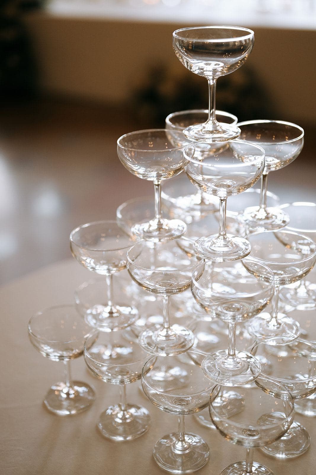 A champagne coupe tower
